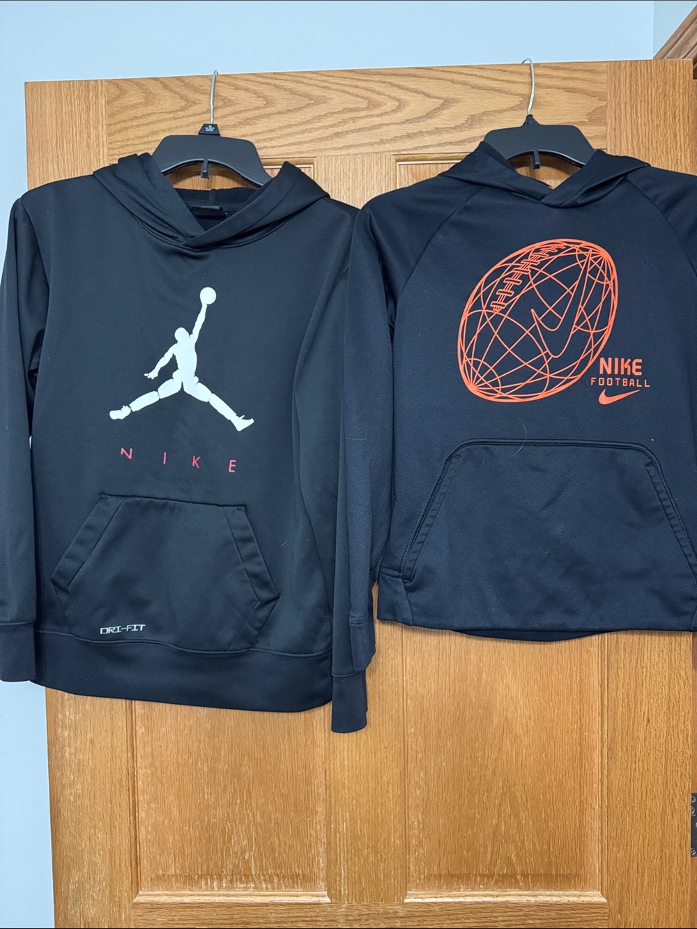 Nike Kids Black Pullover Hoodies, Boys Sz L - 2 Pack